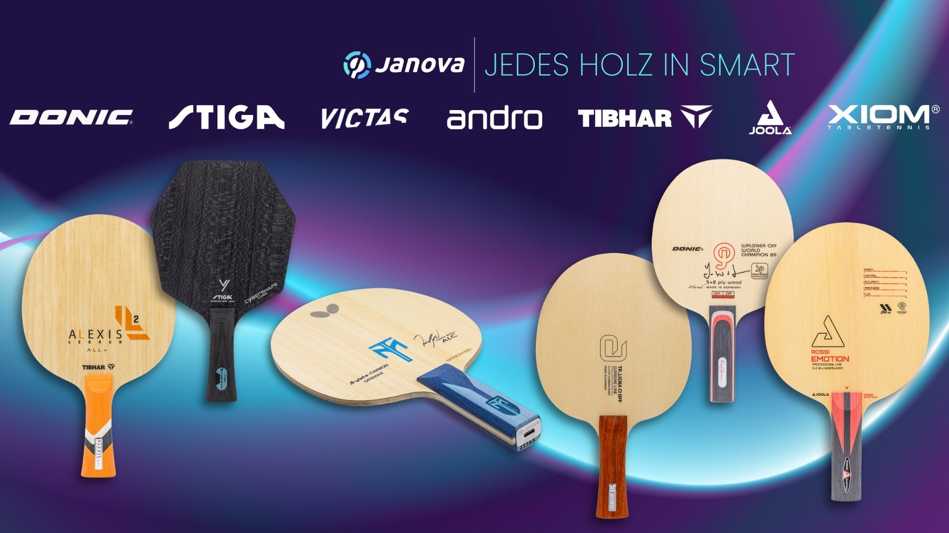 Smart Rackets Alle Smart Rackets - Tischtennishölzer mit Sensor zum Handy koppeln