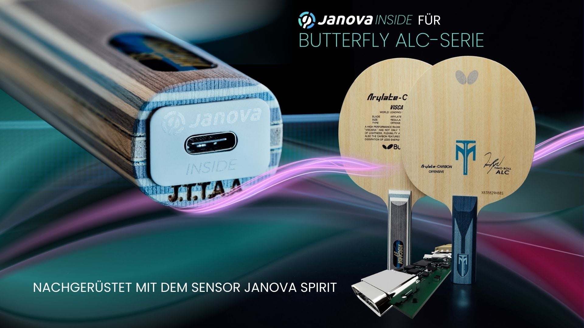 Smart Racket With Phone Arylate-Carbon Modelle mit Janova Upgrade