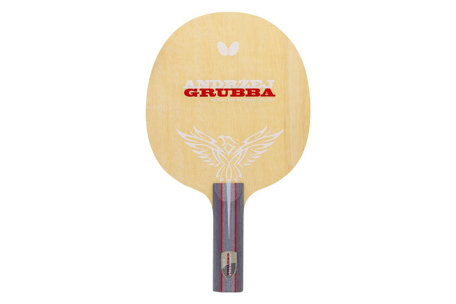 Butterfly Andrzej Grubba Tischtennisschläger mit geradem Griff, isoliert vor weißem Hintergrund