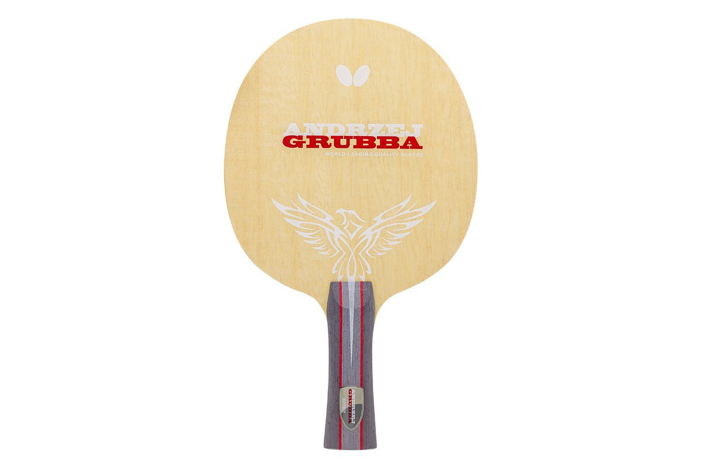 Butterfly Andrzej Grubba Tischtennisschläger mit konkavem Griff, vor weißem Hintergrund